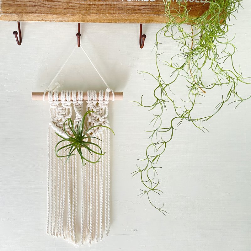 Macrame小木圈掛毯掛飾【Macrame Wall Hanging】空鳳|乾燥花 - 擺飾/家飾品 - 棉．麻 