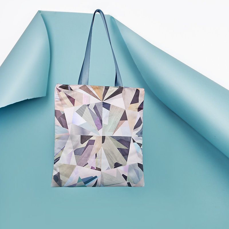 【メル】ダイヤモンド デジタル プリント トート ダイヤモンド デジタル プリント トート 繰り返し使えるバッグ - ショルダーバッグ - その他の素材 ブルー