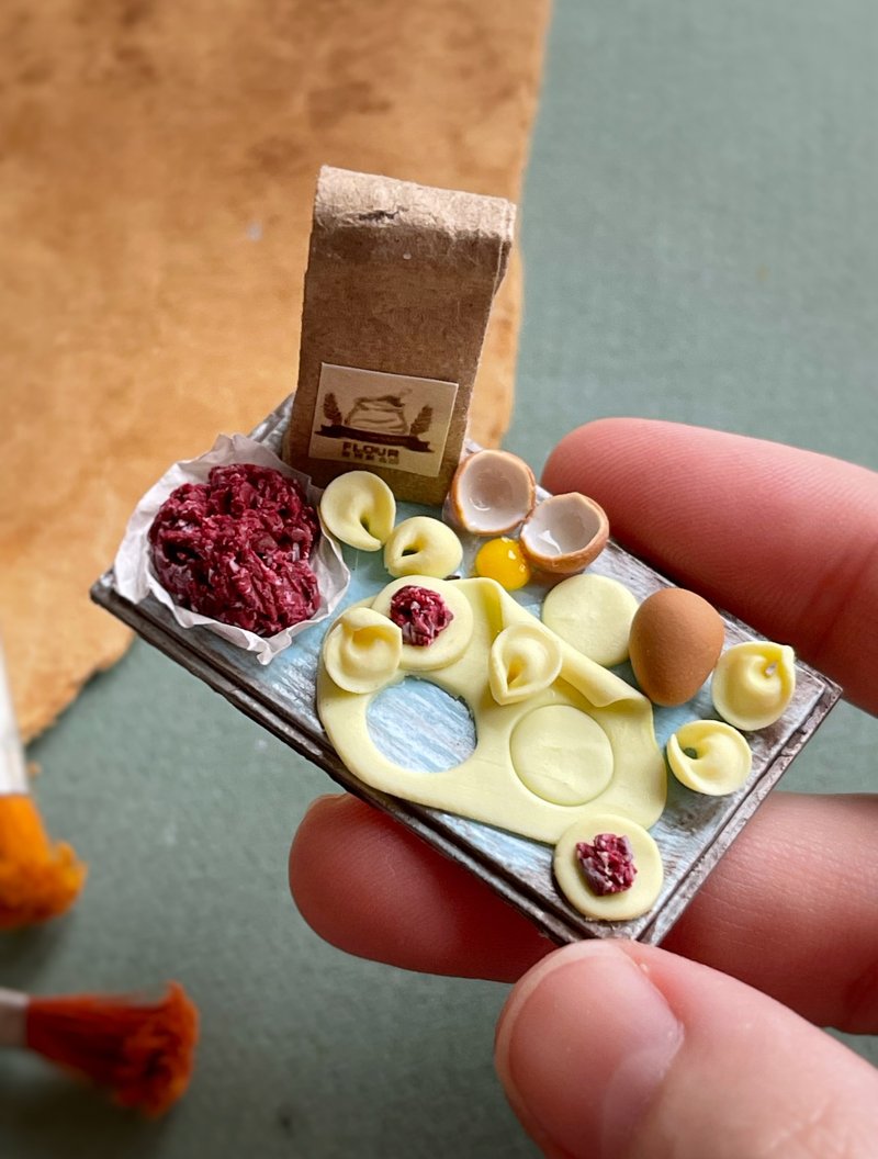 Miniature - set with dumplings - 公仔/玩偶 - 其他材質 多色