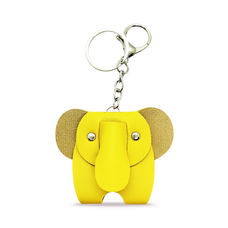 Worpi Key Ring - Elephant - Yellow - Keychains - Faux Leather Yellow