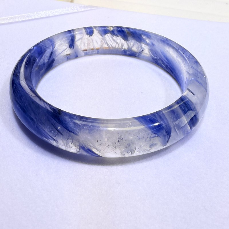 Celestial Blue Kyanite Bangle – 56.4 mm - Bracelets - Crystal Blue