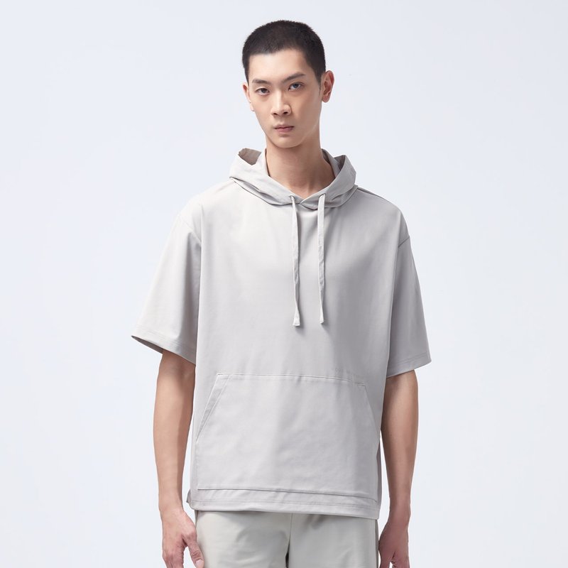 REBOOT動能-連帽上衣-棕灰 - 帽T/大學T - 聚酯纖維 灰色