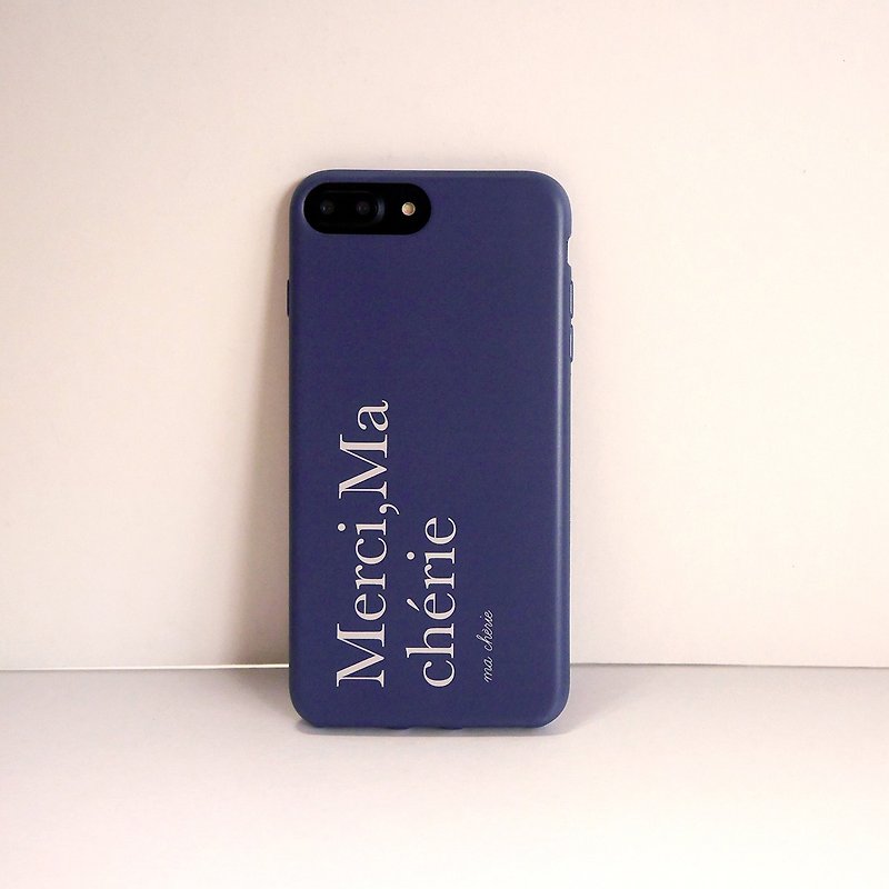 Dear thank you, mobile phone case - เคส/ซองมือถือ - ยาง สีน้ำเงิน