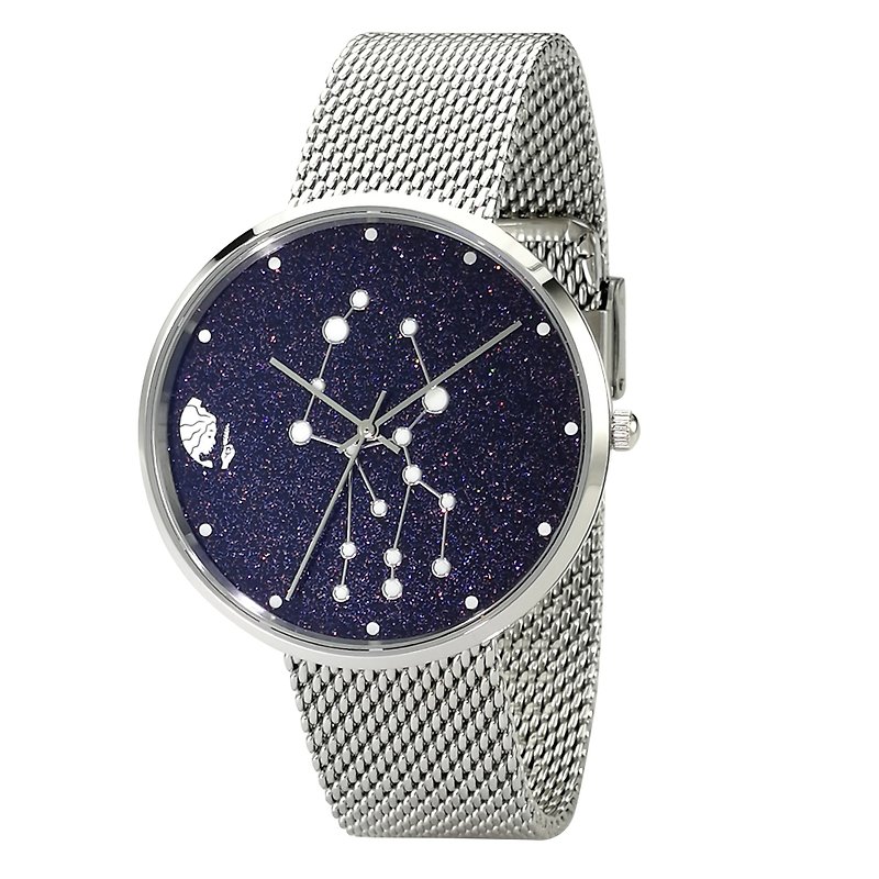 12 星座手錶 (處女座) 夜光 全球免運 - 男裝錶/中性錶 - 不鏽鋼 藍色