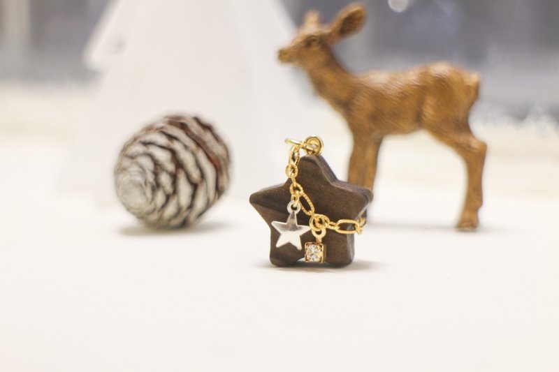 Little Jupiter∣Original design [Pendant] - Keychains - Wood Brown