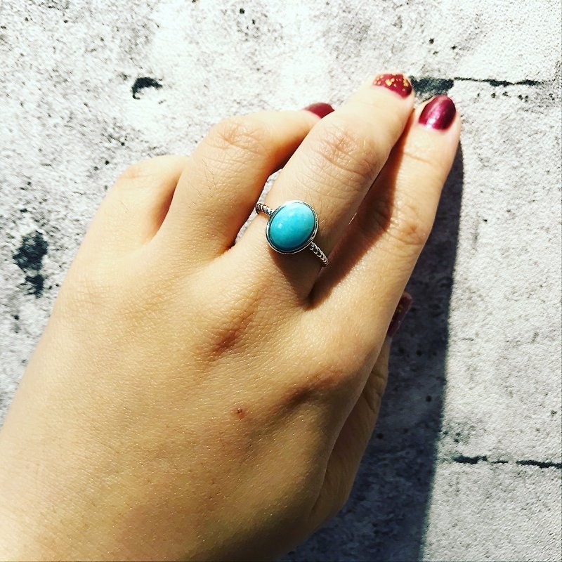 天河石純銀戒指 香港展精選好物 - 戒指 - 寶石 藍色