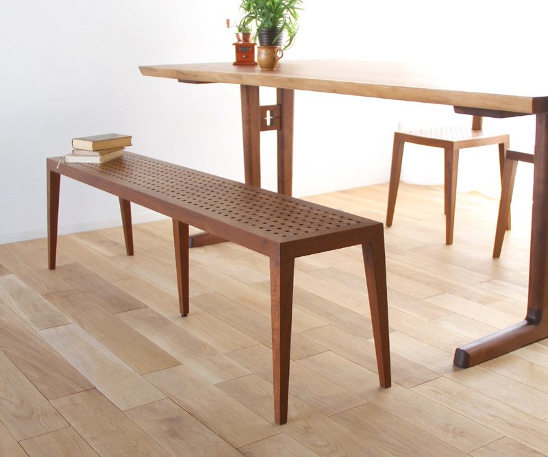 旭川家具 家具工房 木魂 格子長椅 - 椅子/沙發 - 木頭 