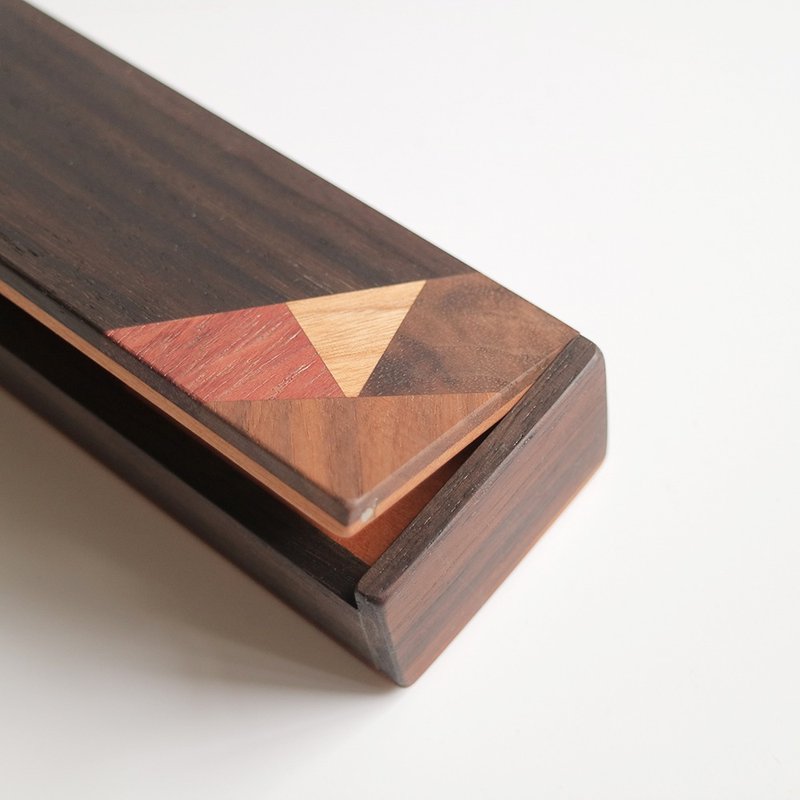 Special made wood pen box no.11 East Indian rosewood x cherry wood - Pencil Cases - Wood Brown