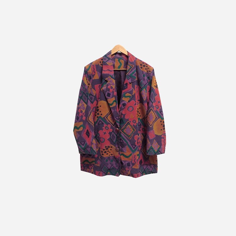 ヴィンテージの花のスーツのジャケット153 - ジャケット - ポリエステル パープル