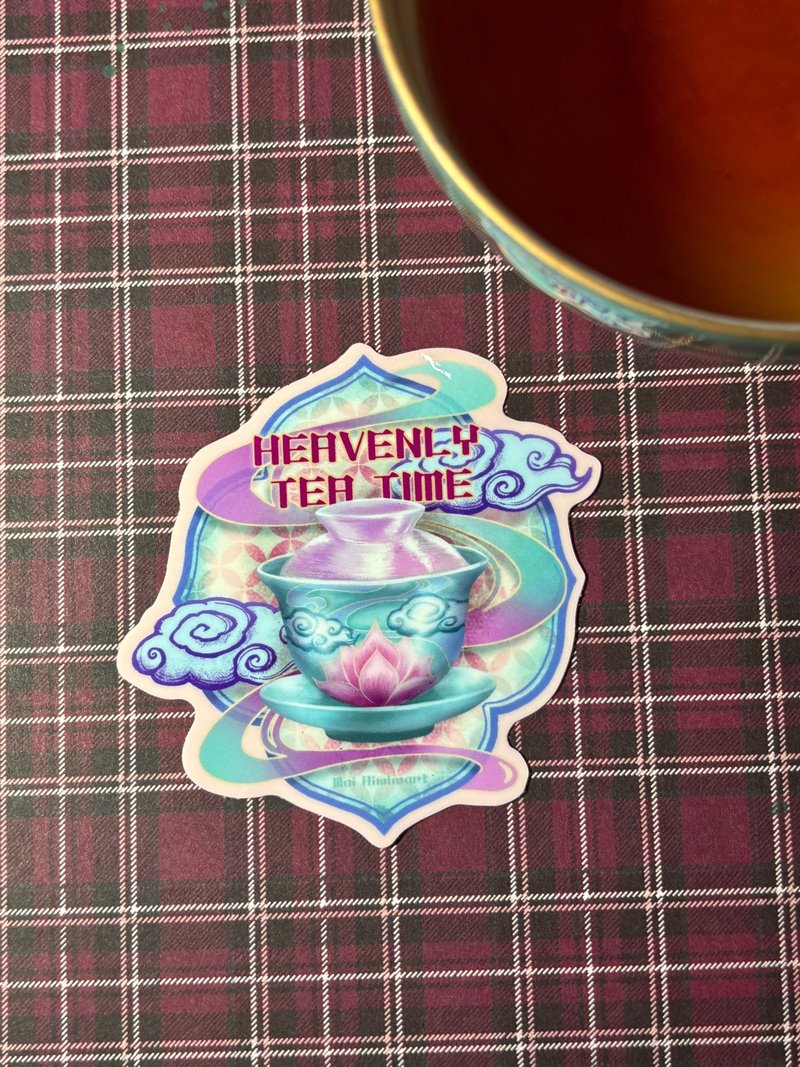 Heavenly Tea Timeステッカー - 貼紙 - 紙 粉紅色