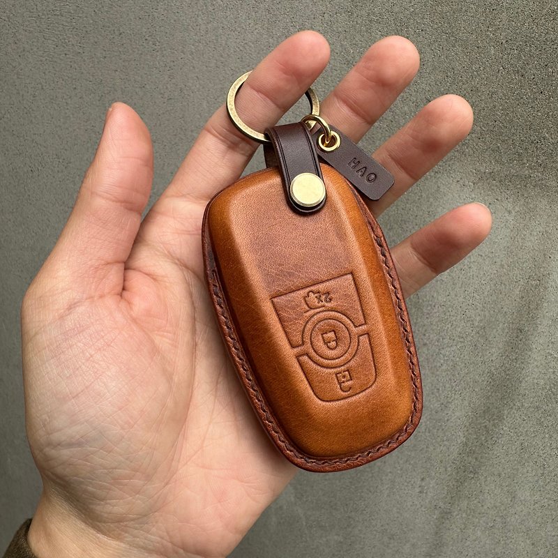 Pueblo Wax Leather car key case, car key cover, Ford MK4 ST Line Kuga MUSTANG - Keychains - Genuine Leather Green