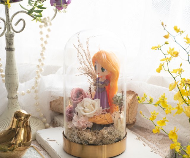 ラプンツェル】ディズニープリンセス プリザーブドフラワーグラス カップ - ショップ Felix Florist & Art Design  ドライフラワー・ブーケ - Pinkoi