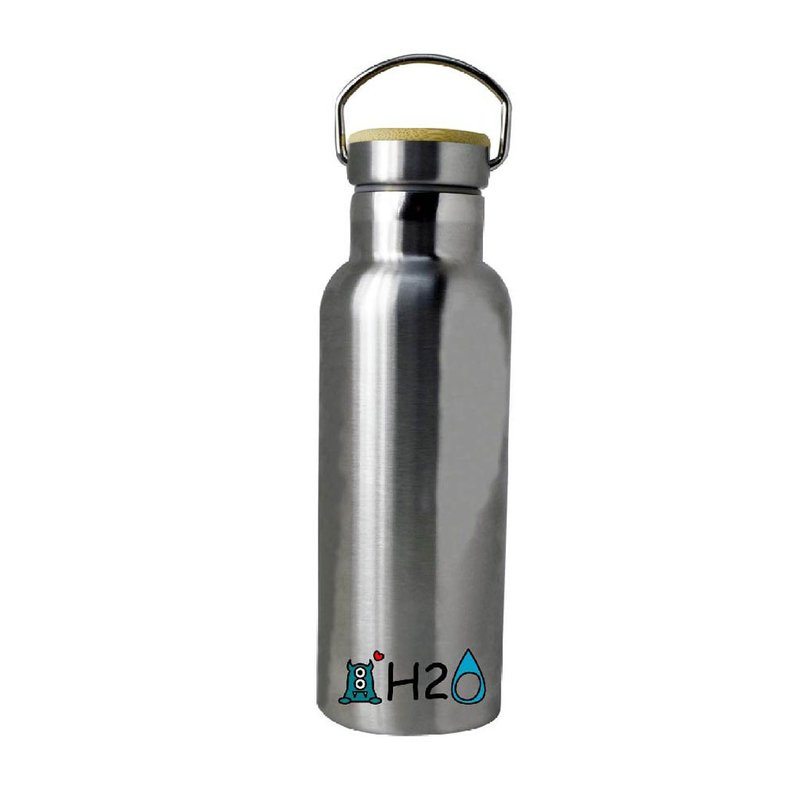 【ZeroToOne】Stainless Steel Thermos Bottle with Bamboo Lid - กระบอกน้ำร้อน - สแตนเลส สีเงิน