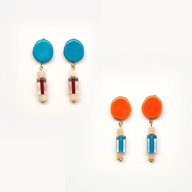 1 + 1 girlfriend jewelry optional group _ blocks earrings - Earrings & Clip-ons - Other Metals Multicolor
