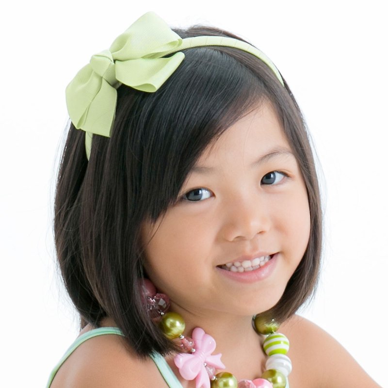 Three-layer bow-knot handmade headband all-inclusive cloth handmade hair accessories Bow-Mint - Headbands - Polyester Green