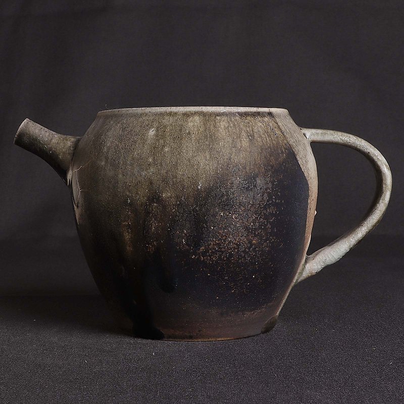 柴燒落灰茶海 - 茶壺/茶杯/茶具 - 陶 灰色