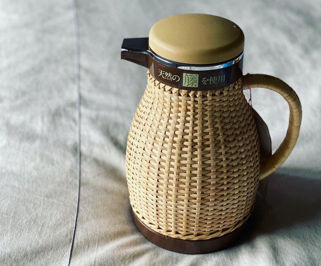 Zojirushi Handmade Rattan Kettle Coffee Pot Magic Bottle Insulated Pot Used  - Shop the-old-soul Vacuum Flasks - Pinkoi