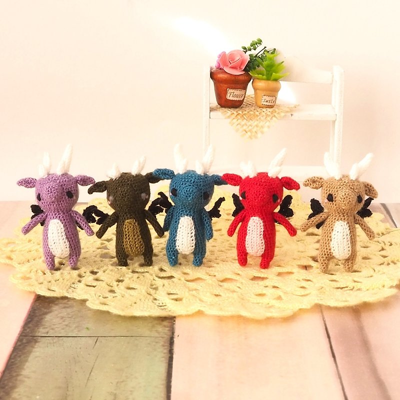 【Build to order】Super miniature dragon amigurumi - Stuffed Dolls & Figurines - Polyester Multicolor