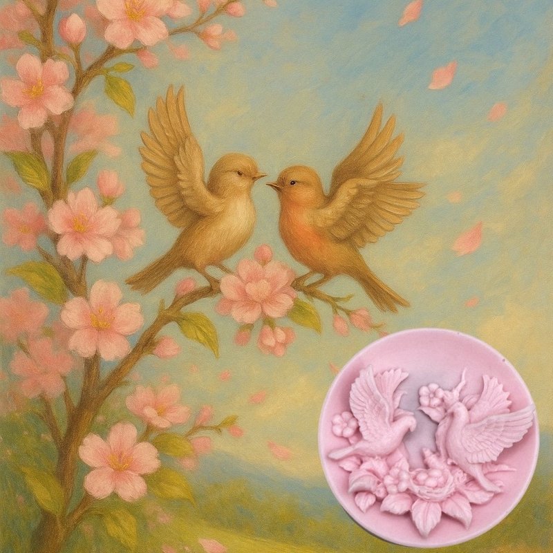 四季花鳥香氛手工皂 附插畫明信片 可收藏送禮 香氛手工皂 - 肥皂/手工皂 - 其他材質 多色