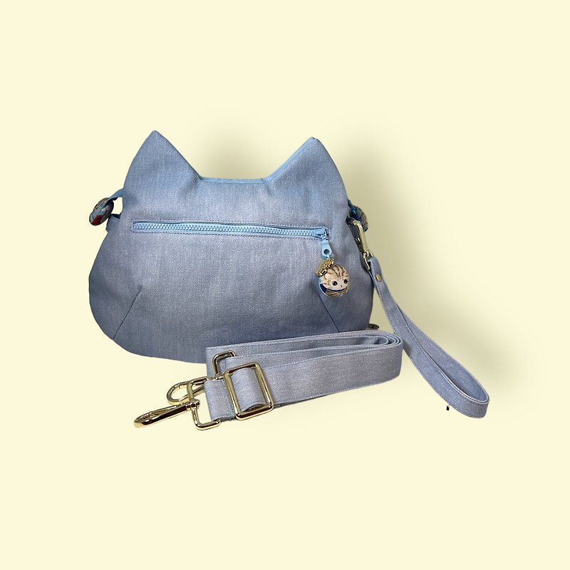 I love cats-Cat-shaped hand-held side backpack - กระเป๋าแมสเซนเจอร์ - วัสดุอื่นๆ 
