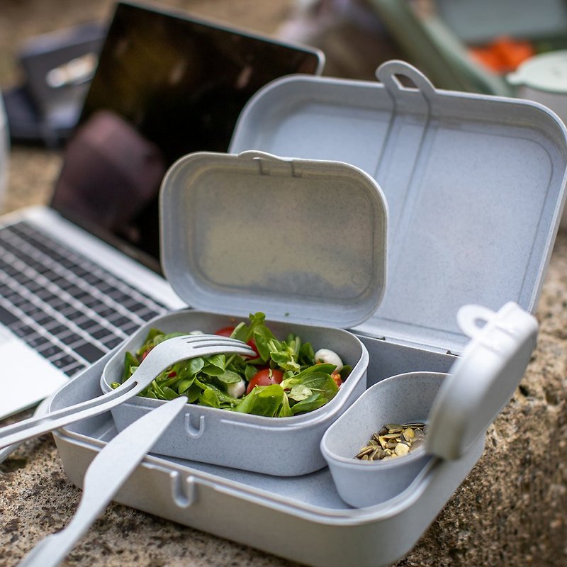 德國koziol Lunch TO GO 有機餐盒 │ 保鮮盒+餐具組 - 便當盒/食物袋 - 環保材質 綠色