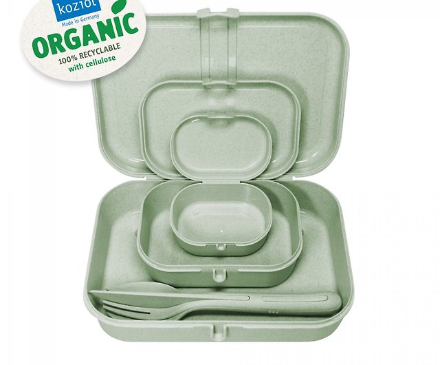 Koziol - Pascal Ready lunch box set with Klikk cutlery ( Organic )