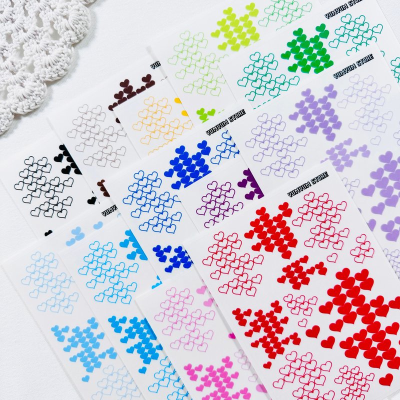 Heart pattern transparent sticker - 貼紙 - 其他材質 