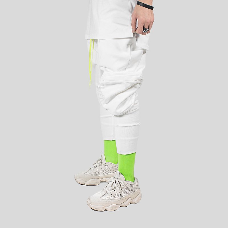[ionism] low-grade drawstring trousers white - กางเกงขายาว - ผ้าฝ้าย/ผ้าลินิน ขาว