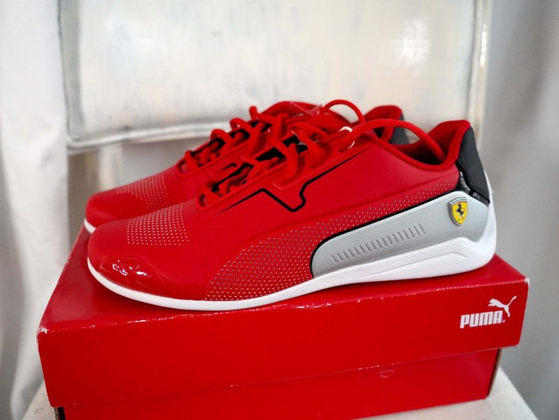 No. 41 shoes Puma x Ferrari Ferrari bowling shoes sneakers running shoes Korean star ROSE wears the same shoes - Men's Oxford Shoes - Genuine Leather Red