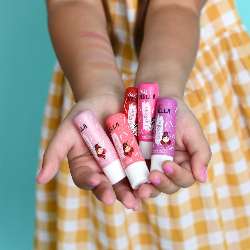 British [Miss NELLA] Children's water-based fat lip balm - Cream Apricot - Lip & Cheek Makeup - Other Materials Pink