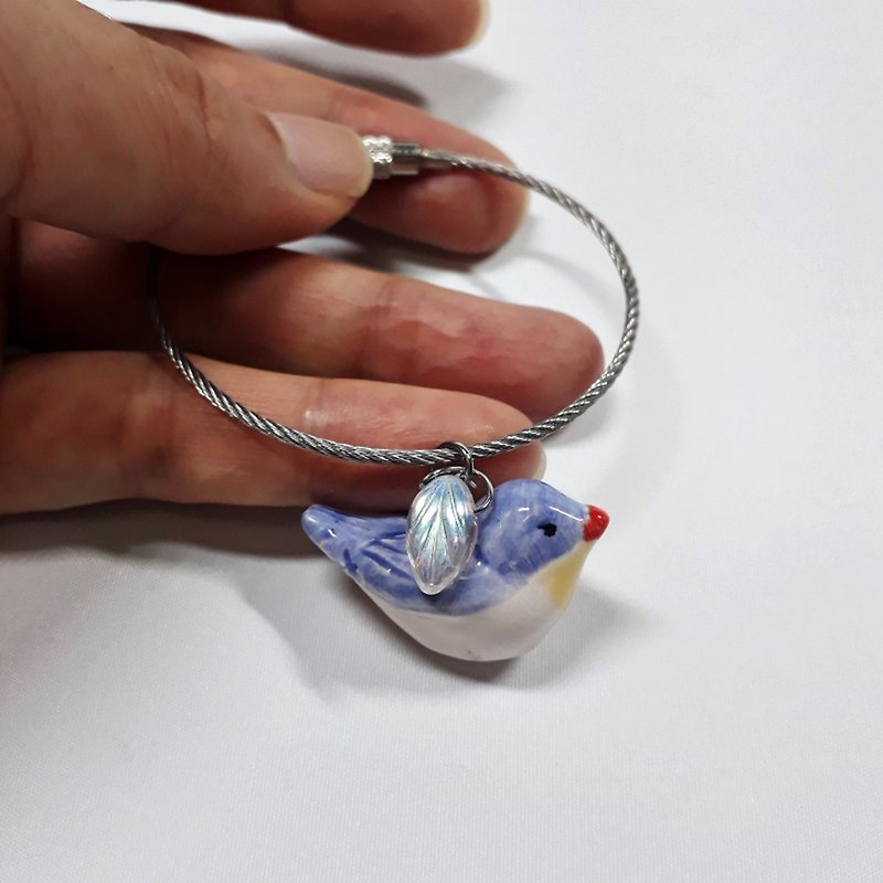 little bird bag charms key holders ornaments - Keychains - Porcelain Multicolor