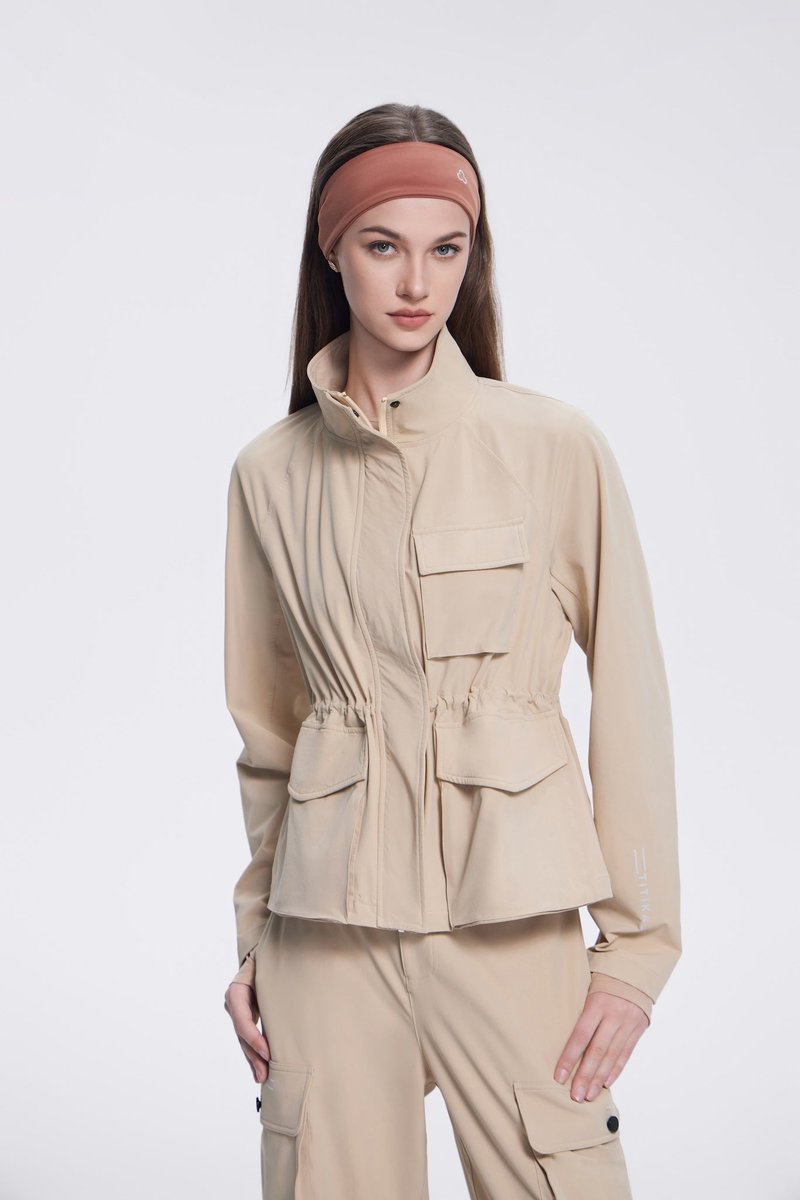 Safari Sport Jacket - 女大衣/外套 - 防水材質 卡其色
