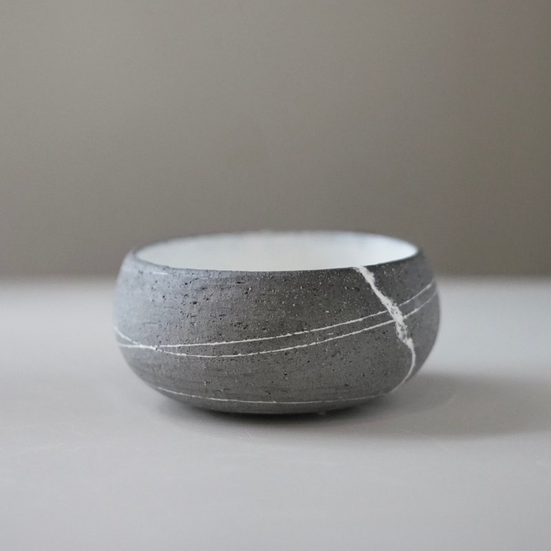 Stillness Pebble 陶瓷花崗鵝卵石頭飯碗 016 - 碗 - 陶 灰色