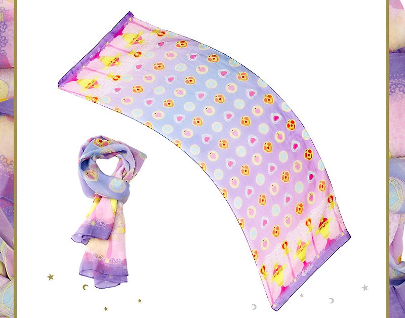 SailorMoon Transformer Holy Grail Long Silk Scarf X ArtifyMe - Knit Scarves & Wraps - Silk Purple