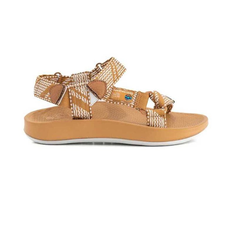Freewaters Cloud9 Sport Wide Webbing Sandals Women's Camel Woven - Sandals - Silicone Brown