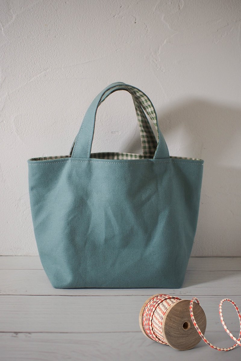 Family wine series lunch bag / handbag / limited manual bag / elf / stock available - กระเป๋าถือ - ผ้าฝ้าย/ผ้าลินิน สีน้ำเงิน