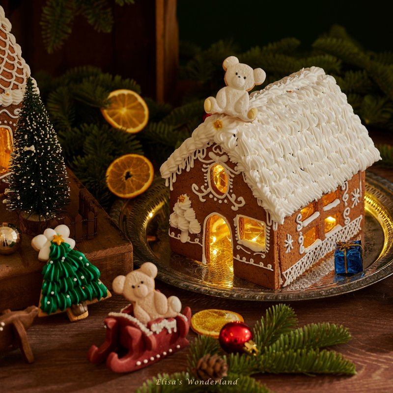 [Sweet Snow Fairy Tale] Christmas Limited Gingerbread House - Handmade Cookies - Fresh Ingredients Brown