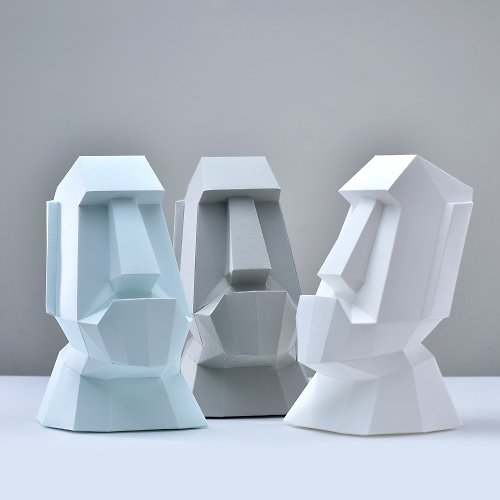 盒紙動物 BOX ANIMAL - 台灣原創紙模設計開發 3D紙模型-做到好成品-擺飾系列-厚道摩艾(小巧版)