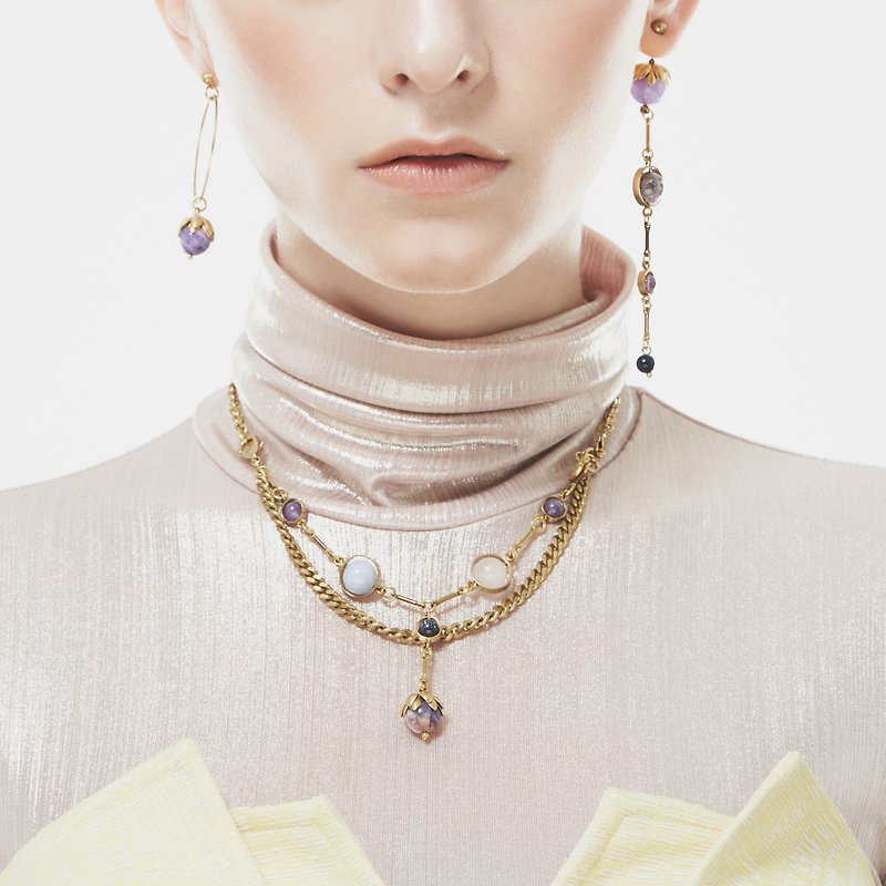 SHINE and BLOSSOM   2 functions design concept necklace bracelet - สร้อยคอ - ทองแดงทองเหลือง 