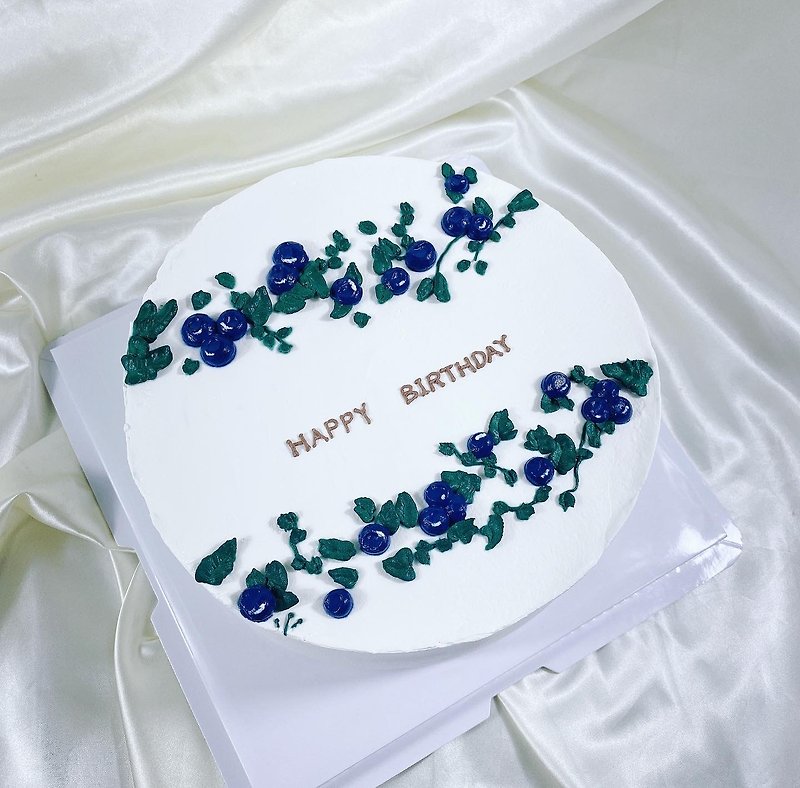 花蔓生日蛋糕 造型 客製卡通 翻糖 滿周年 結婚親節 6 8吋 宅配 - 蛋糕/甜點 - 新鮮食材 綠色