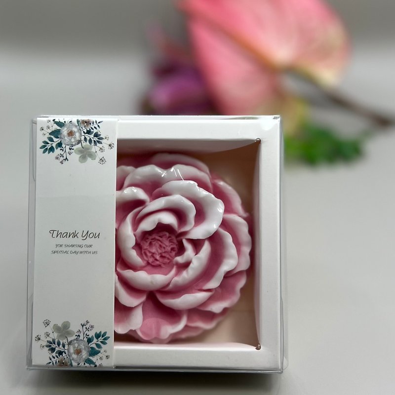 Exquisite Peony, Handmade Soap Scented with Jo Malone Pear and Freesia - สบู่ - วัสดุอื่นๆ สีแดง