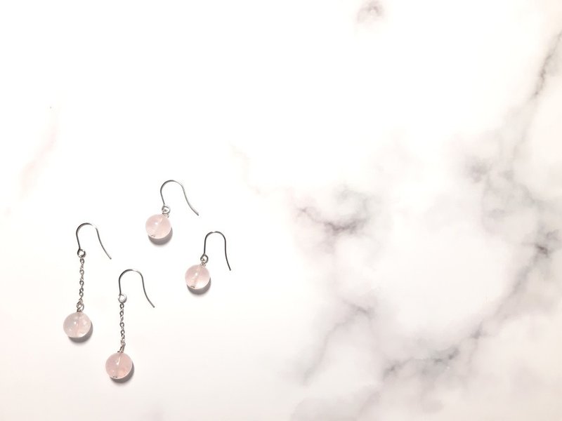 粉水晶 / 水晶系列耳環 / 可改耳夾 - 耳環/耳夾/耳骨夾 - 水晶 粉紅色