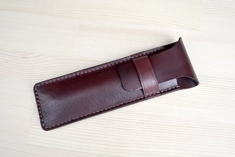 Leather vegetable tanned cowhide hand-made pen case pen case pen case pencil case single pack can be customized printing - Pencil Cases - Genuine Leather Multicolor