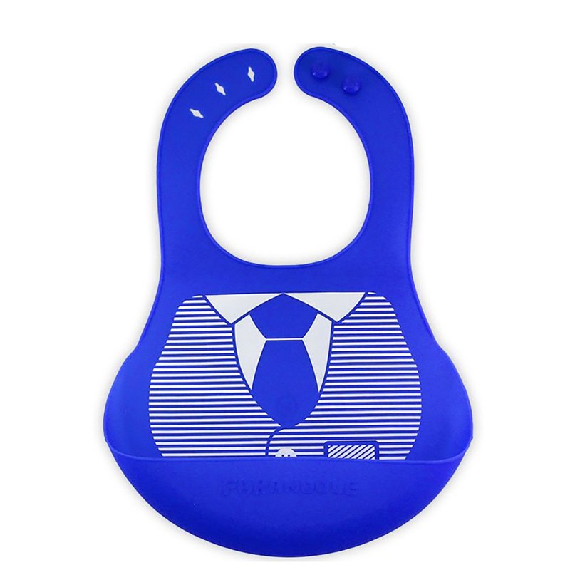 (Taiwan design, manufacturing and production) Farandole safe non-toxic antibacterial Silicone bib-gentleman style - Bibs - Other Materials Red