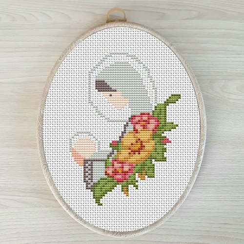 Embroidery Dreams Madonna and Child pattern pdf cross stitch DIY Design Easter digital Small