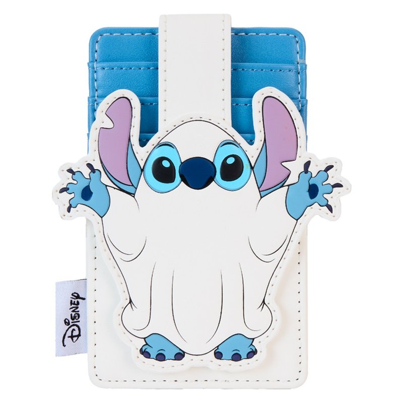 LOUNGEFLY-Stitch Funny Card Holder - ที่ใส่บัตรคล้องคอ - หนังเทียม ขาว