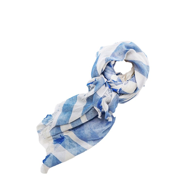 [Spring and Summer Wearing Accessories] Collagen Peptide Skin Beautifying Silk Scarf-Liu Li Guang - Scarves - Other Materials Blue