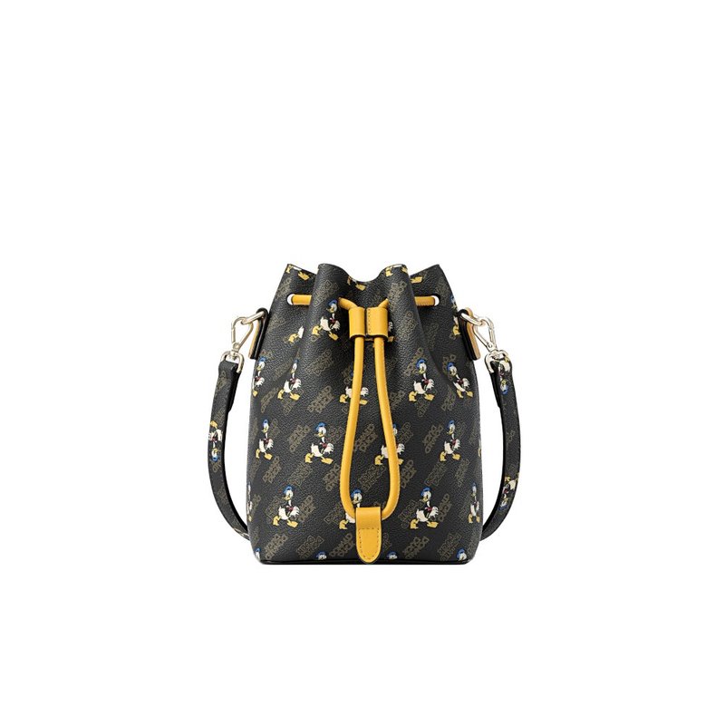 Donald Duck Monogram Bucket Bag - Messenger Bags & Sling Bags - Faux Leather Brown