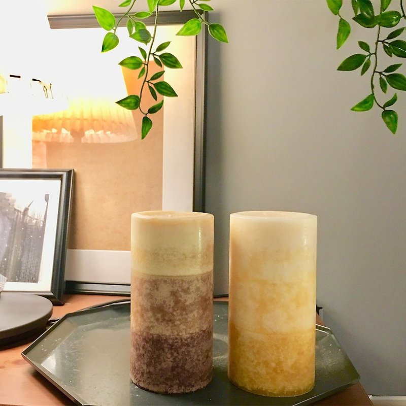 Summer Sales - Vana 3x6'' Pillar Scented Candles (Tahiti Coconut/French Vanilla) - Candles & Candle Holders - Wax Multicolor