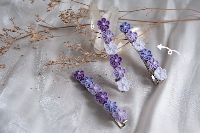 Purple Style-Japanese Original Six Dumpling Flower Hair Accessories-Purple 1 - เครื่องประดับผม - ผ้าฝ้าย/ผ้าลินิน 